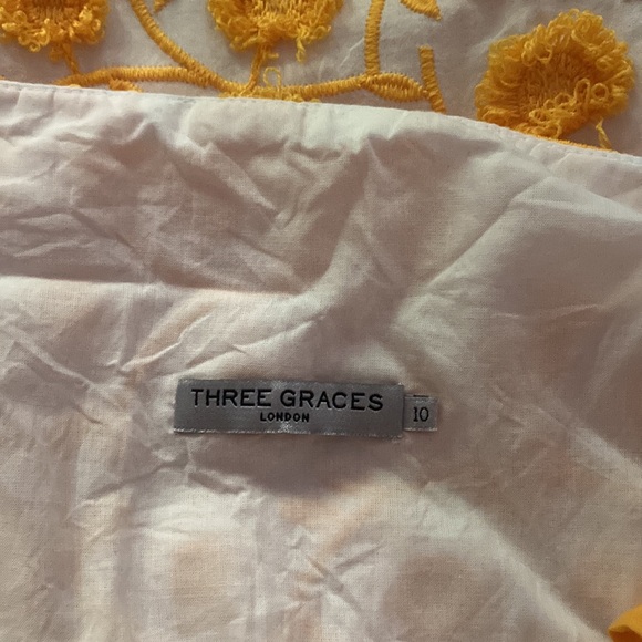 THREE GRACES Embroidered Marigold Mini Dress size 6 - Picture 4 of 15